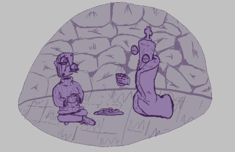 A quick doodle of Ace, my TADC FC, featuring KInger!