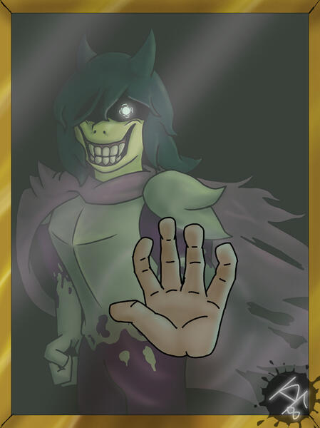 Rendered drawing of Sirk, a FC for Deltarune made by Wilkus_Milkus!